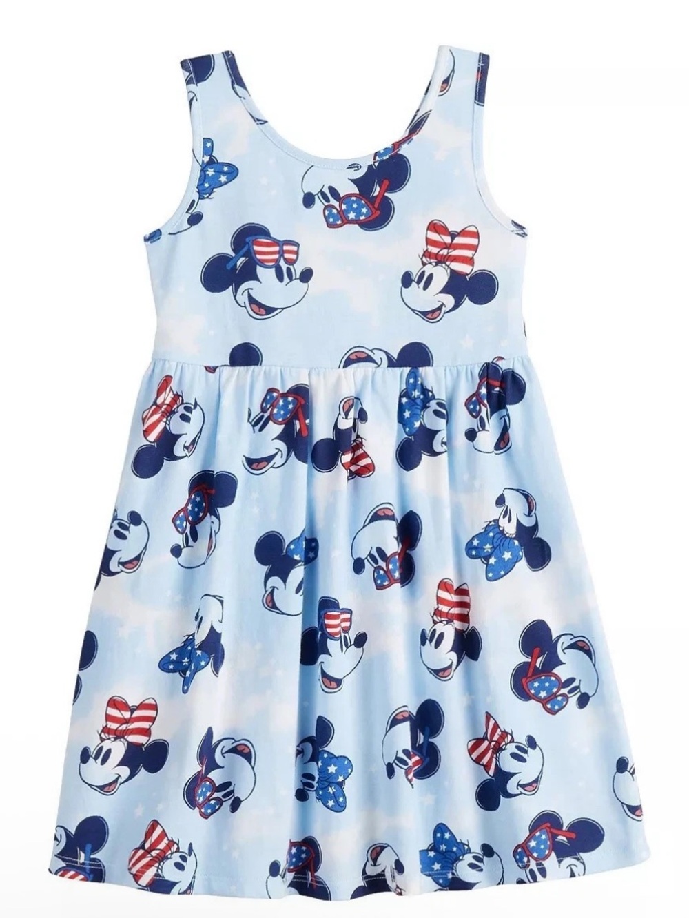 Disney Jumping Beans Mickey Mouse + Minnie Mouse American Flag 4th of July Dress
